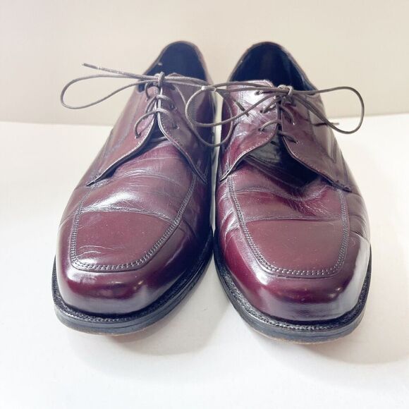 Vintage Florsheim Size 9.5D Burgundy Leather Apron Toe Derby Dress Shoe 33617 main image 14